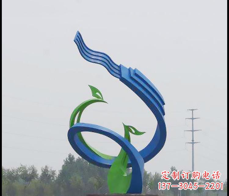 广西完美锻造,彩色不锈钢抽象凤凰雕塑