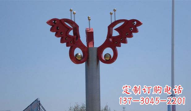 广西广场抽象不锈钢蝴蝶雕塑