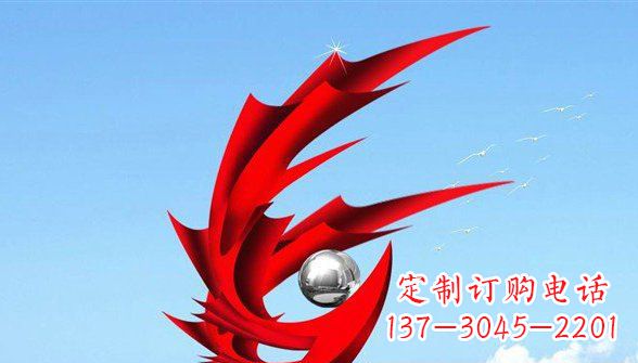 广西广场抽象凤凰不锈钢雕塑 (2)