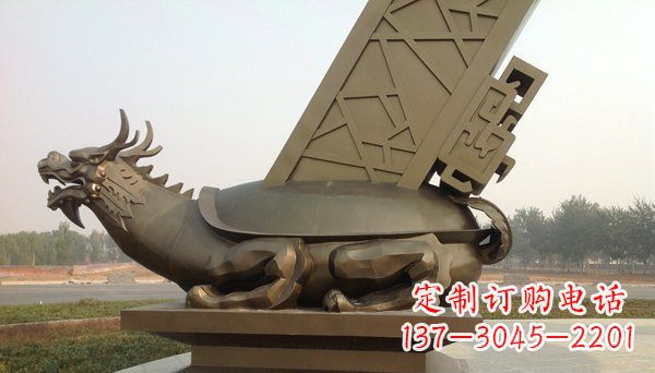 广西广场抽象龙龟动物铜雕