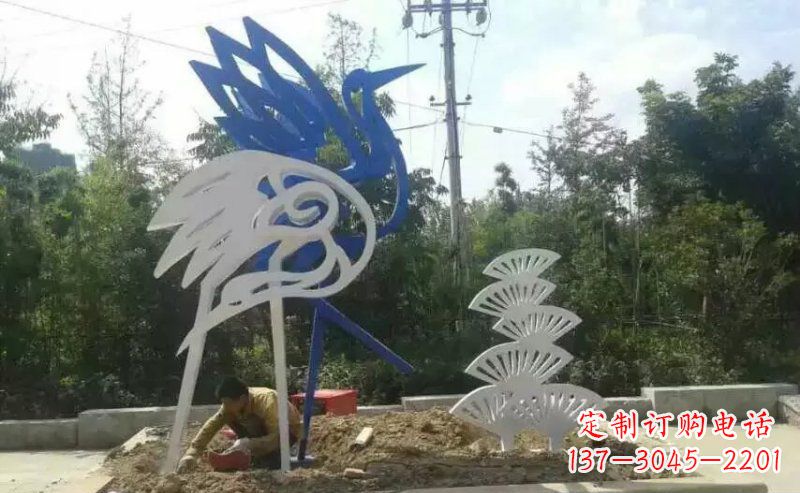 广西广场抽象天鹅动物不锈钢雕塑