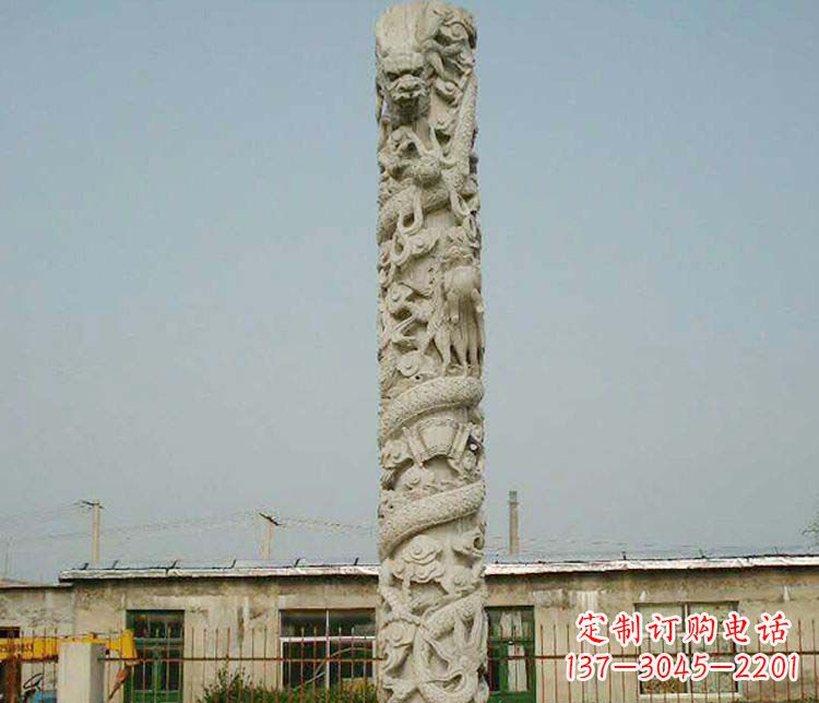 广西中领雕塑——独具特色的大理石盘龙柱雕塑