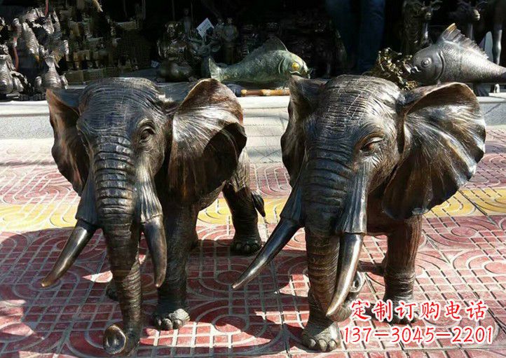 广西中领雕塑出品:专业定制铜大象雕塑