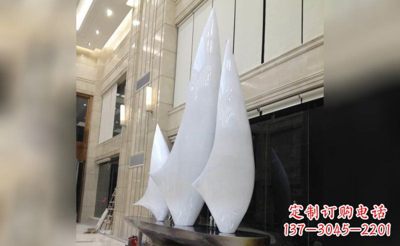 广西广场帆船不锈钢雕塑