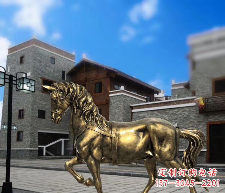 广西广场仿铜奔马雕塑 玻璃钢公园景观动物雕塑