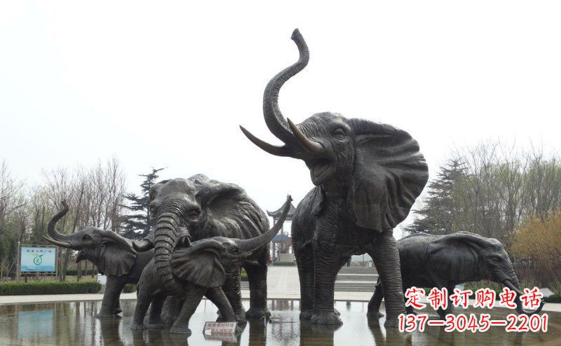 广西大象玻璃钢雕塑,艺术定制精品