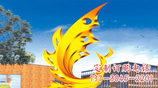 广西浩瀚神秘的凤凰不锈钢雕塑