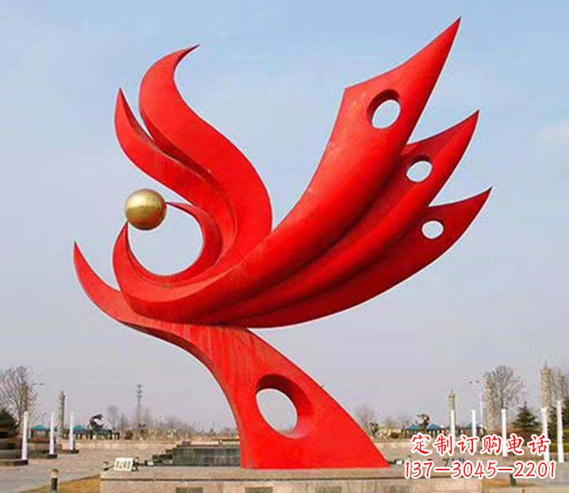 广西广场凤凰宝地不锈钢雕塑