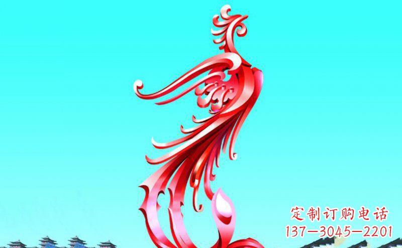 广西广场凤凰不锈钢雕塑