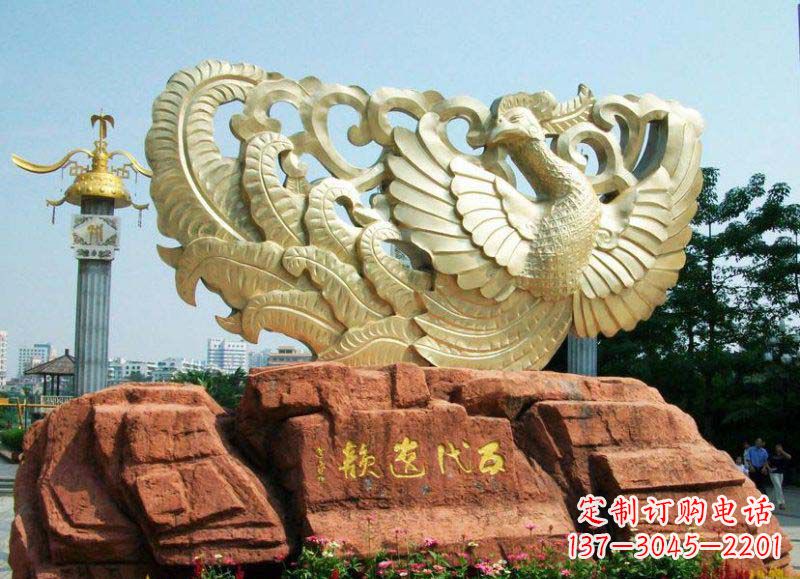 广西广场凤凰景观铜雕