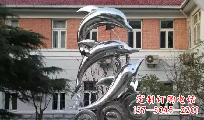 广西广场海豚不锈钢雕塑