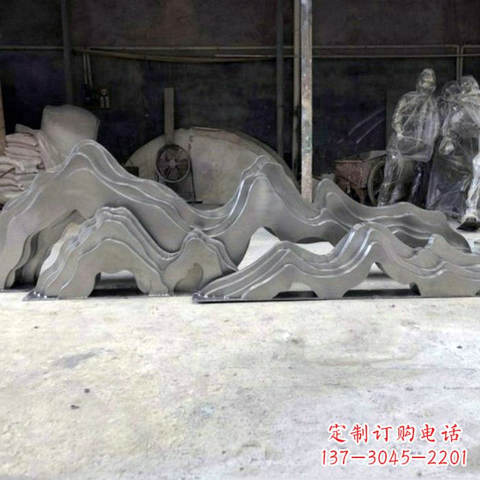 广西精美大型不锈钢假山雕塑
