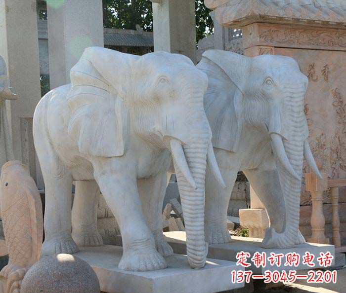 广西广场景观大理石大象石雕 (3)