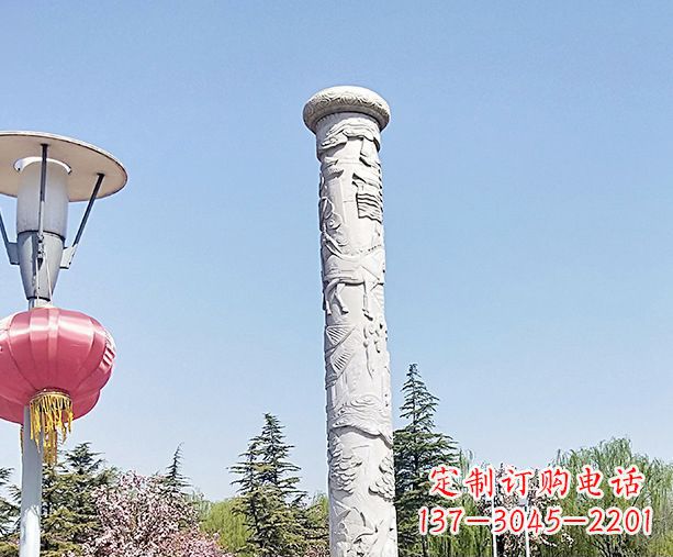 广西广场景观大理石龙柱石雕 (6)