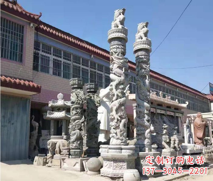 广西广场景观大理石龙柱石雕_1