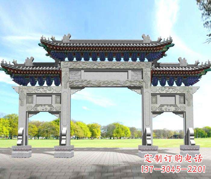 广西广场景观大理石牌楼石雕