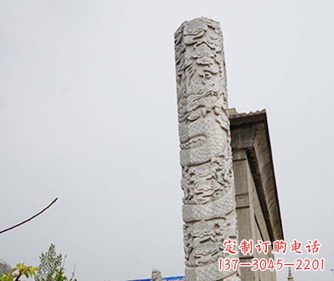 广西精美艺术品,象征霸气,盘龙柱石雕