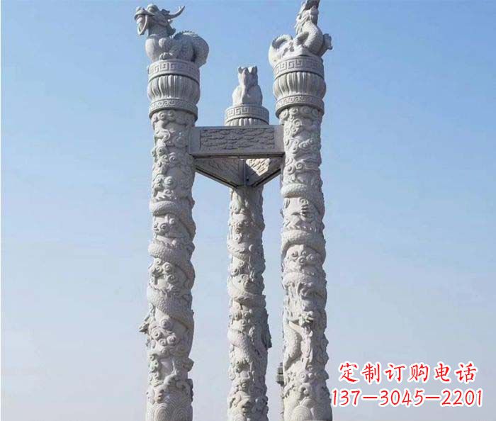 广西中领雕塑推出的高端盘龙柱石雕,是一种精美…