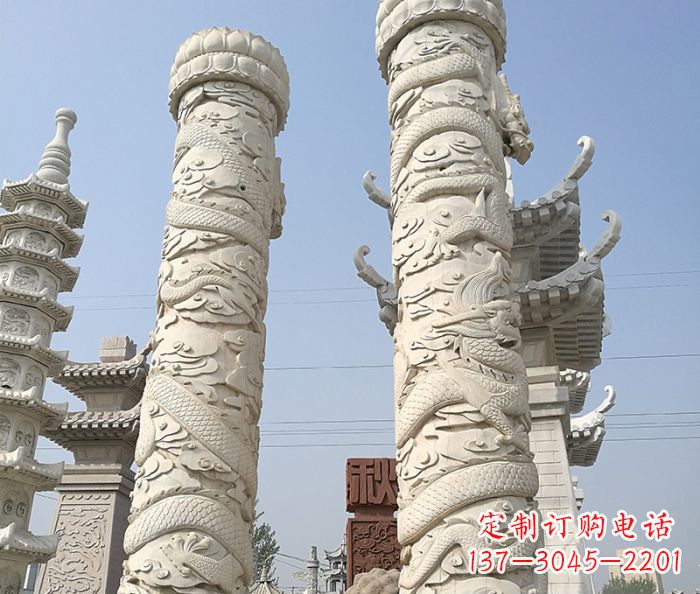 广西传承雄风,精美绝伦的盘龙柱石雕