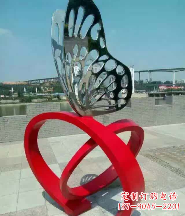 广西广场烤漆不锈钢蝴蝶雕塑