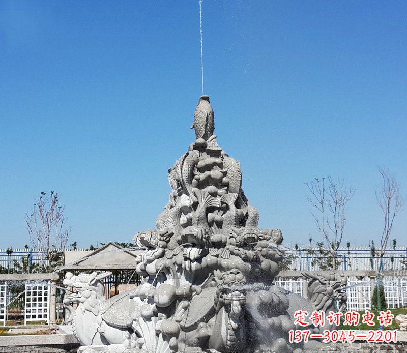 广西令人称羡的广场龙龟喷泉石雕