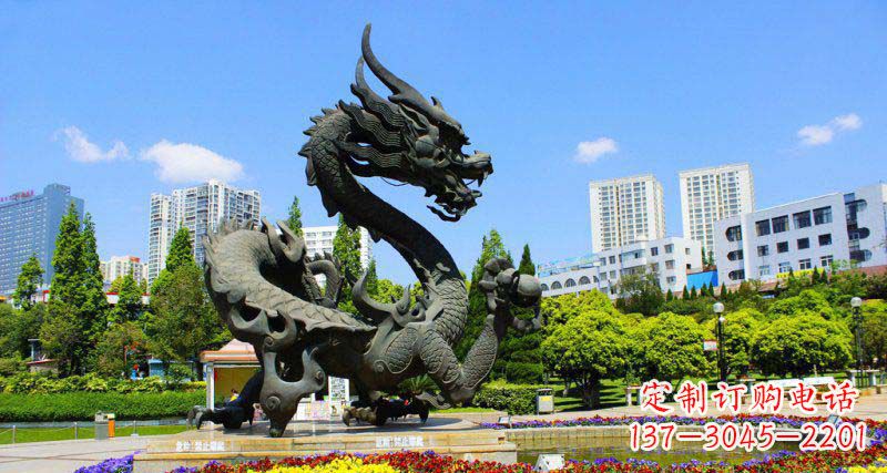 广西广场龙戏珠景观铜雕