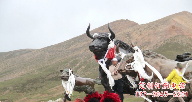 广西完美纪念:牦牛景观铜雕
