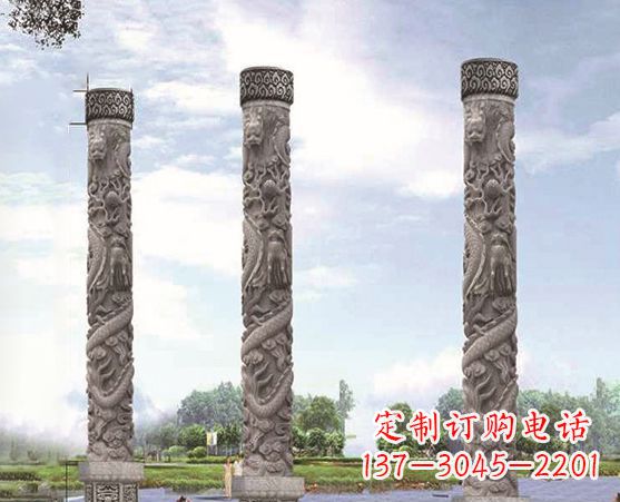 广西精美雕塑盘龙柱,美化您的室外空间