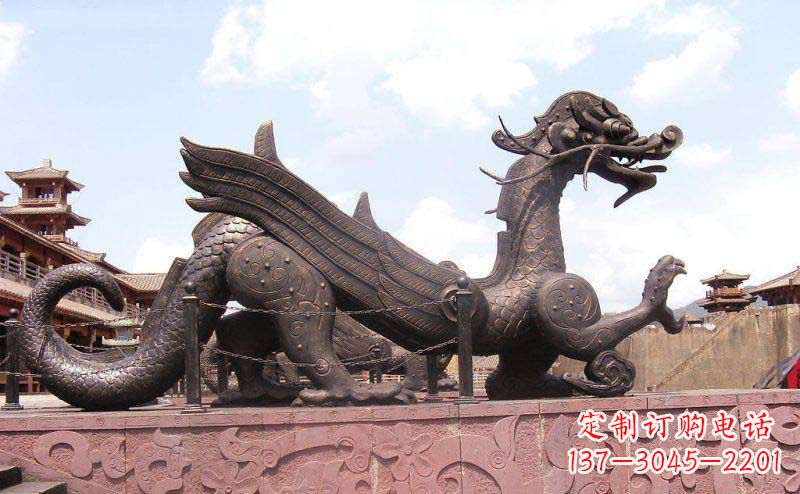广西舞动古典风采的貔貅铜雕