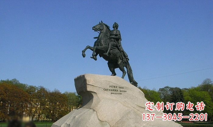 广西高贵威武的骑马铜雕