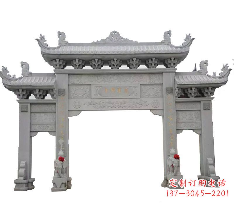 广西广场三门石牌坊景观石雕
