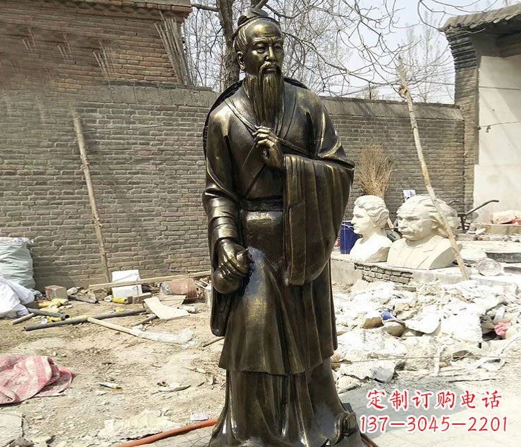广西广场铜雕华佗名医人物雕塑