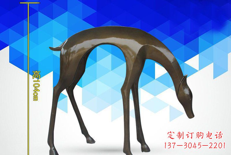 广西铜镜面鹿雕塑,高端雕塑定制