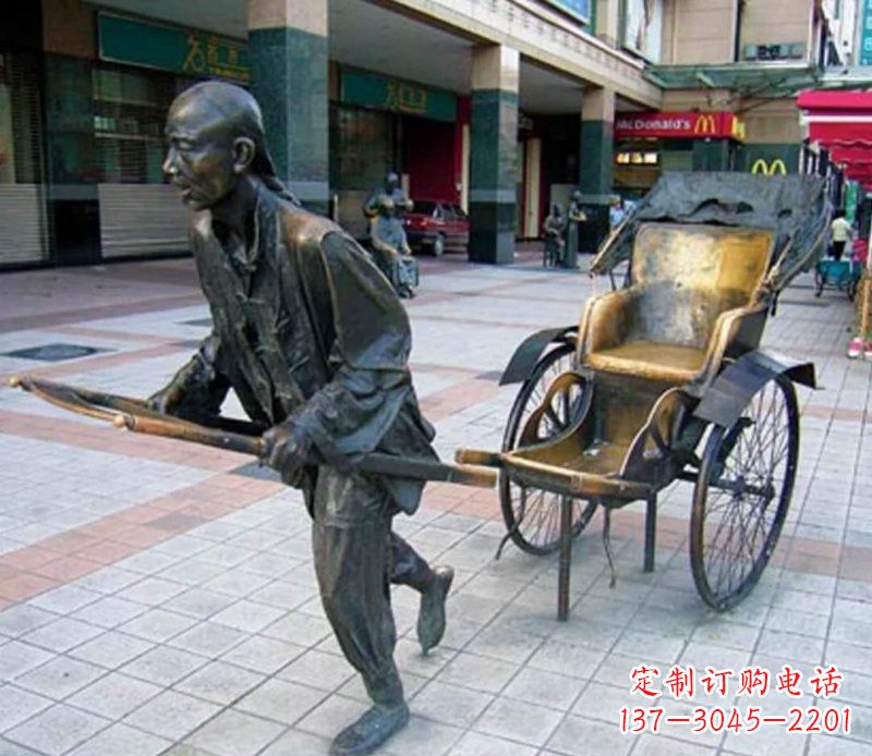 广西黄包车雕塑,艺术品级的装饰