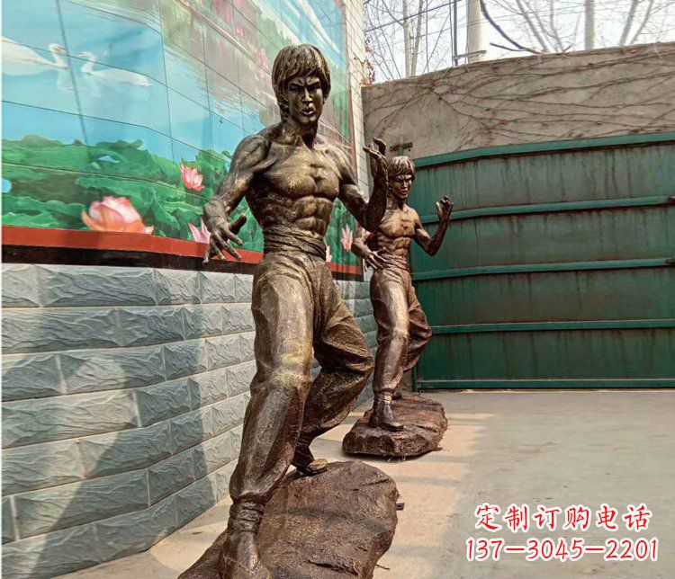 广西专业定制李小龙铜雕小品