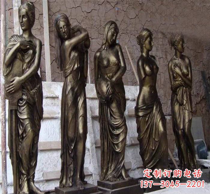 广西浪漫美女装饰铜雕四方