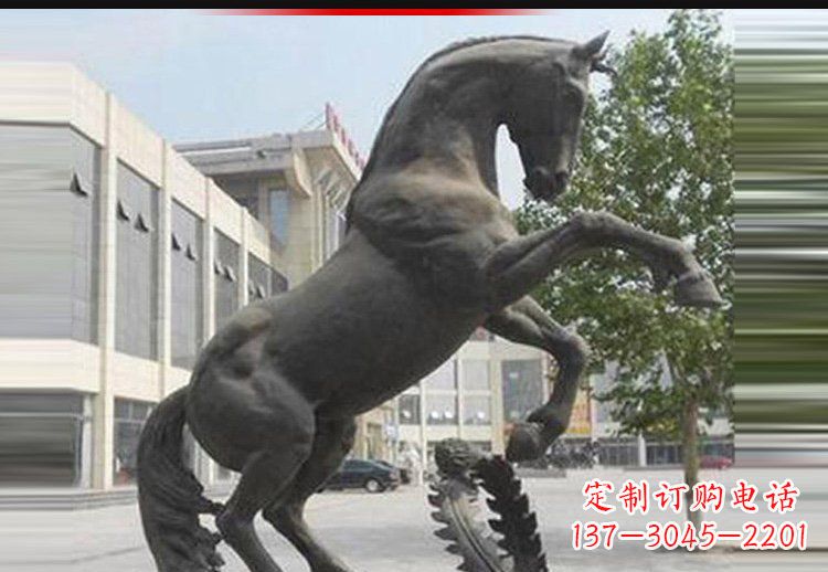 广西中领雕塑出品:可爱动物铜雕跳跃马