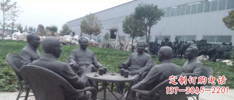 广西广场伟人喝茶人物铜雕
