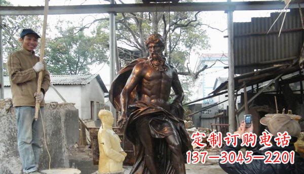 广西广场西方男人人物铜雕
