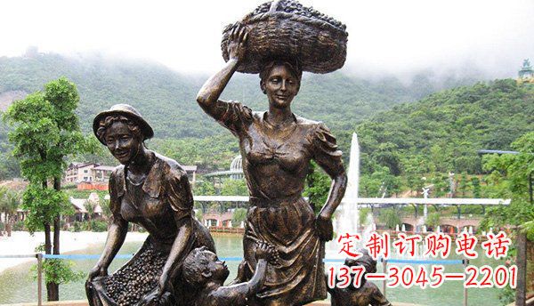 广西中领雕塑丰收葡萄铜雕