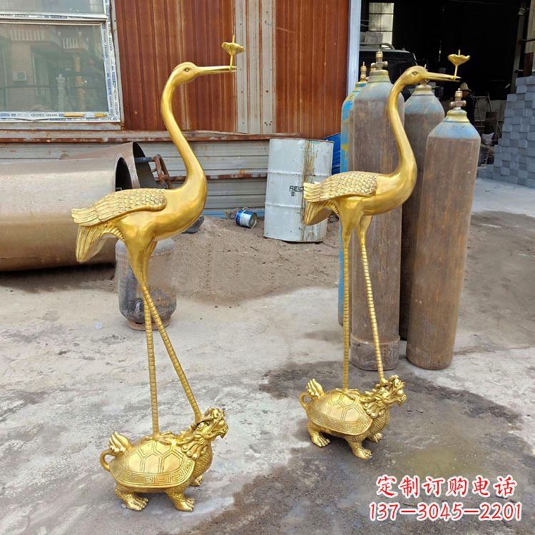 广西龟鹤延年仙鹤铜雕