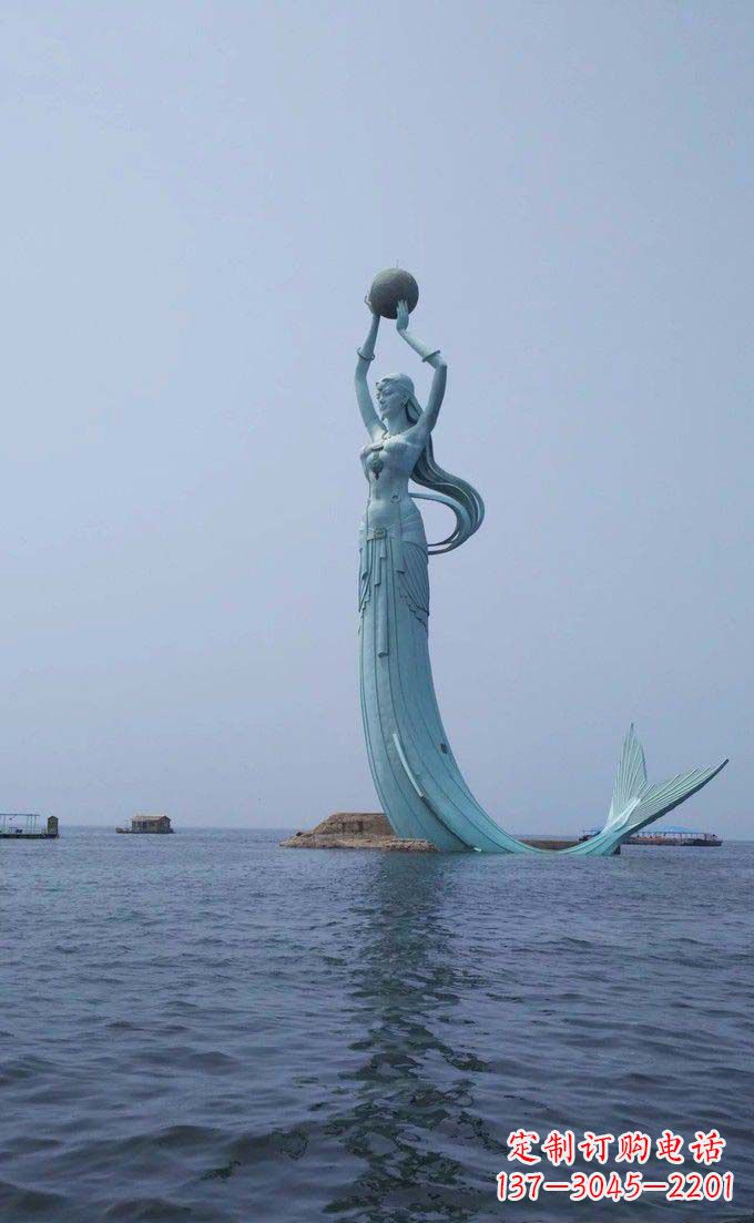 广西海洋美人鱼不锈钢雕塑