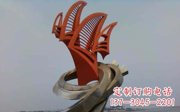 广西定制不锈钢帆船雕塑