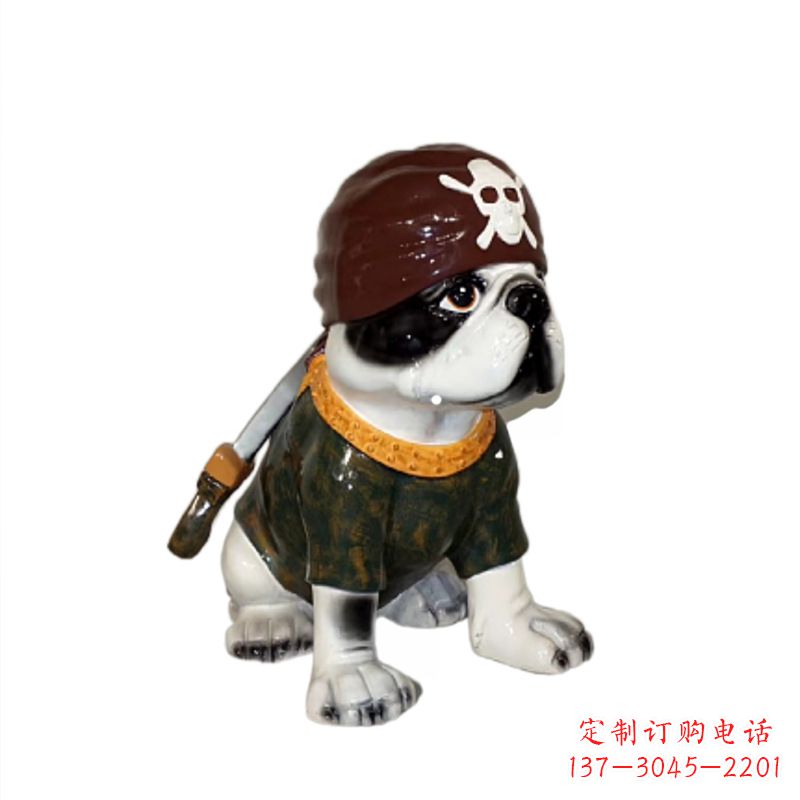 广西海盗斗牛犬雕塑,精美外观,彰显激情