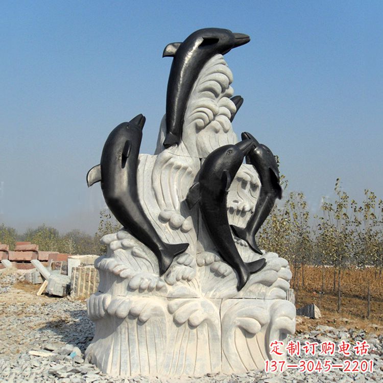 广西中领雕塑公司推出一款新的艺术品——海豚石…