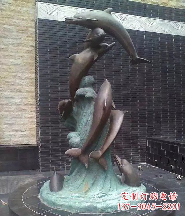 广西海豚铜雕