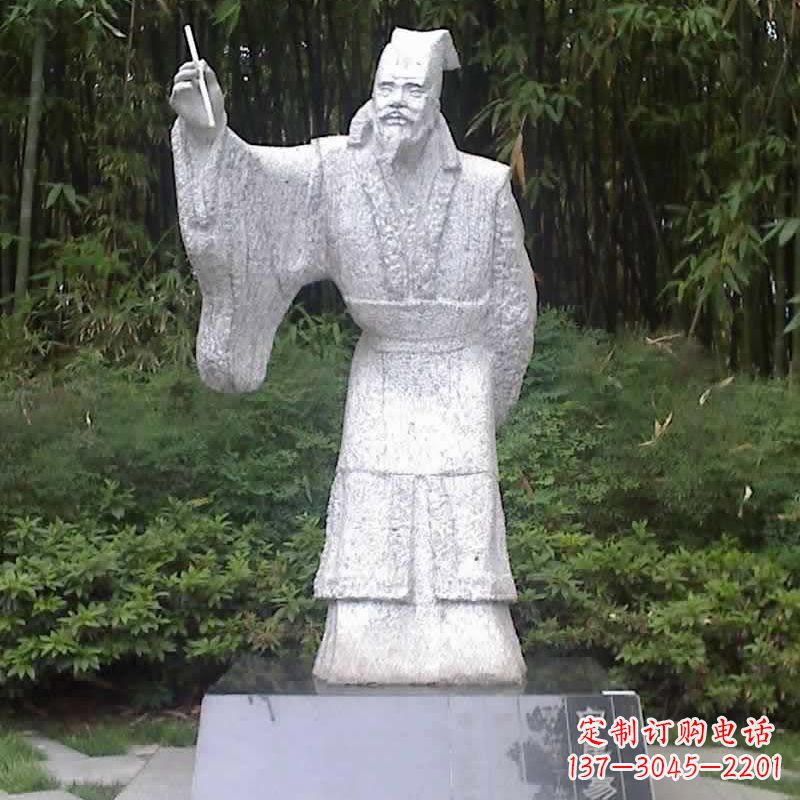 广西纪念历史文化名人白居易——白玉白居易石雕塑