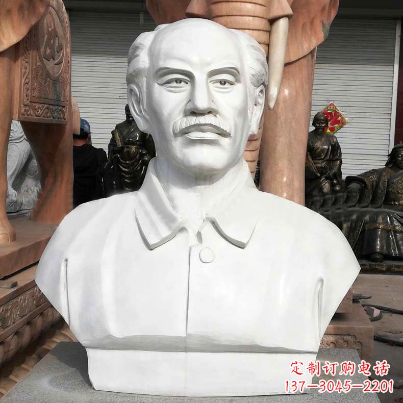 广西汉白玉白求恩胸像雕塑-校园世界名人著名医生雕像