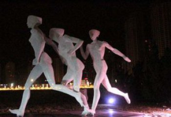 广西优雅靓丽的女性不锈钢跑步雕塑