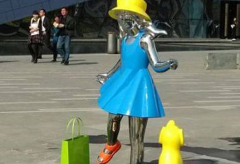 广西中领雕塑：极致的不锈钢小女孩雕塑